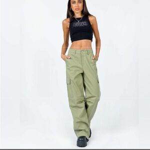 New! Princess Polly Trending Wide Leg Army Green Cargo Jeans | Pants. Size 6